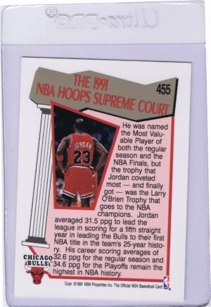 Michael Jordan Supreme Court #455 Fleer NBA Hoops 1991