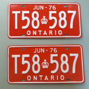 Ontario June 1976 Red with White front