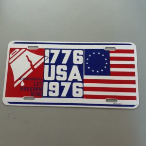 Plastic 1776 Vanity Plate USA front