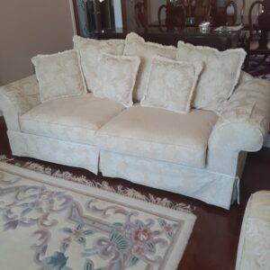 White Couch with Textured Fabric