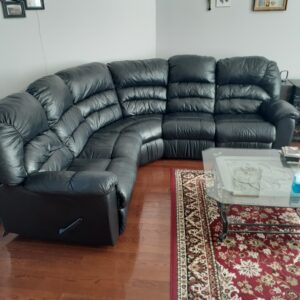 Faux Leather Sectional with 2 end recliners