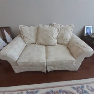 White Couch with Textured Fabric